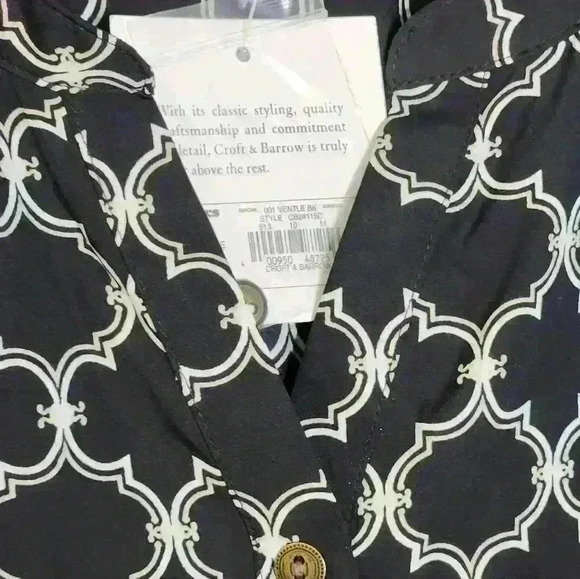 NWT Croft&Barrow women's  sleeveless  black and tan polyester blouse size XL - Picture 4 of 13